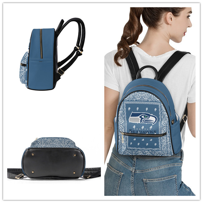 Seattle Seahawks PU Leather Casual Backpack 001